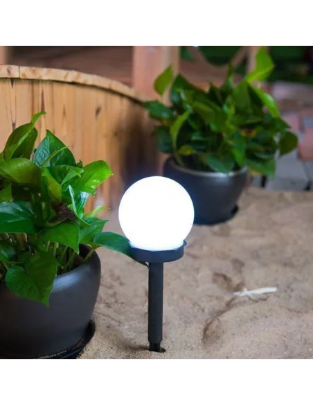 Set 10 x lampa solara, H 34 cm cu senzor de lumina