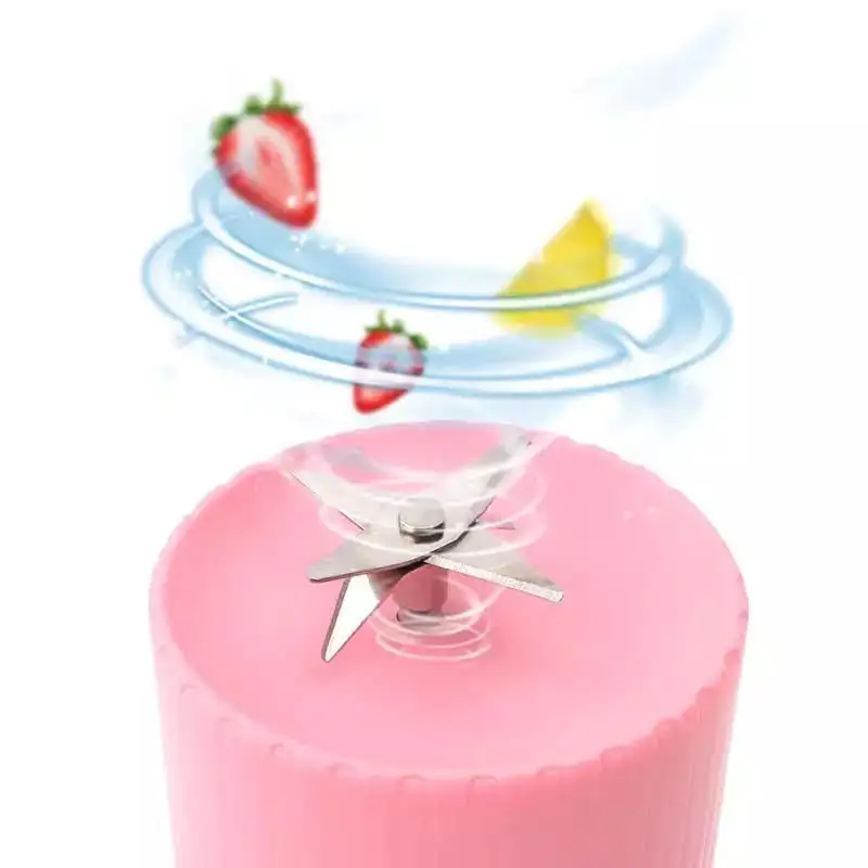 Mini blender portabil cu 6 lame din orel inoxiabil , incarcare usb, 420ml