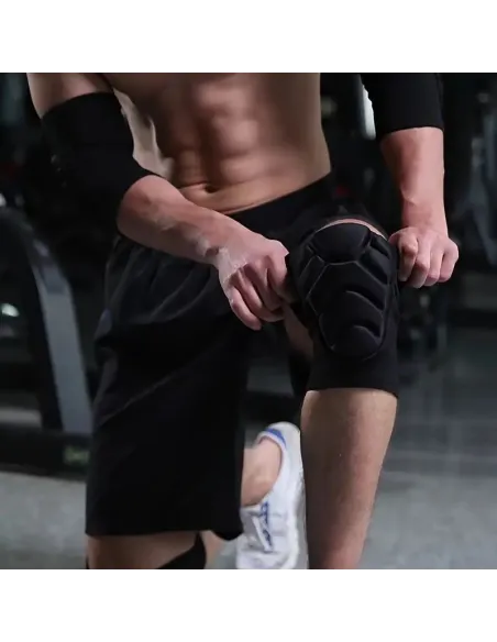 Set 2 x Genunchiere elastice pentru sport culoare negru