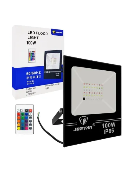 Proiector LED RGB, 100W, IP66, cu telecomanda