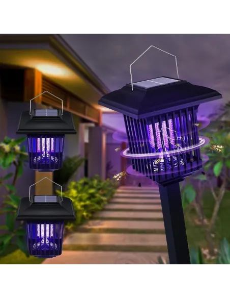 Set 2 x Felinar solar impotriva insectelor, lumina UV