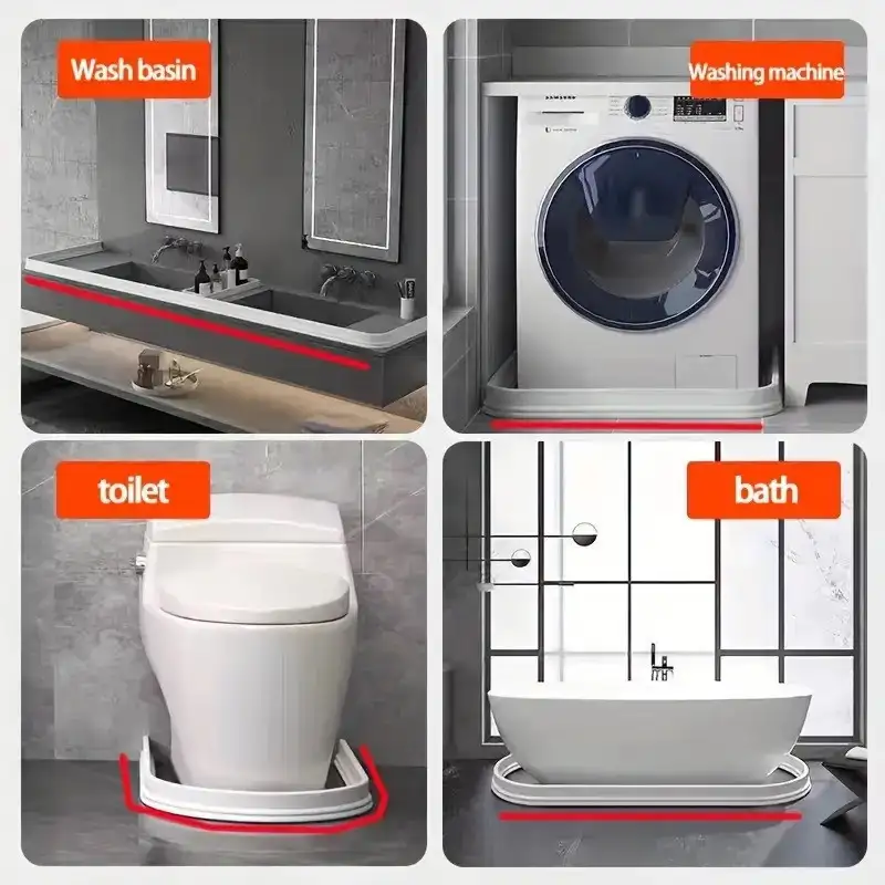 Opritor apa , garnitura silicon flexibil cu banda adeziva, 150cm, alb