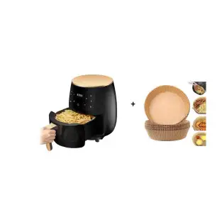 Friteuza fara ulei cu aer cald, Air Fryer 2400 w functie de coacere, prajire 6L + set hartie pentru Air Fryer CADOU