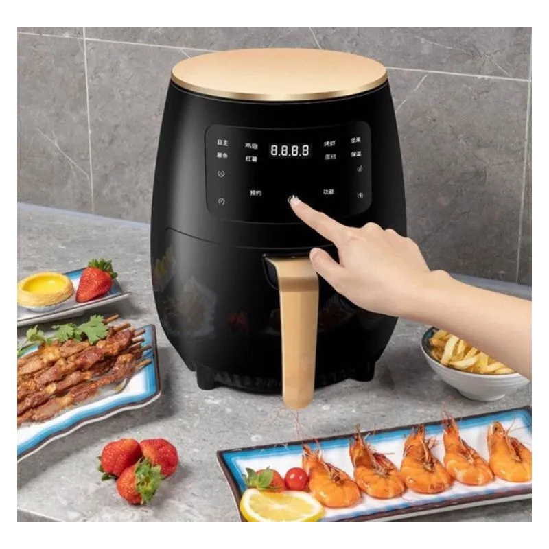 Friteuza fara ulei cu aer cald, Air Fryer 2400 w functie de coacere, prajire 6L + set hartie pentru Air Fryer CADOU