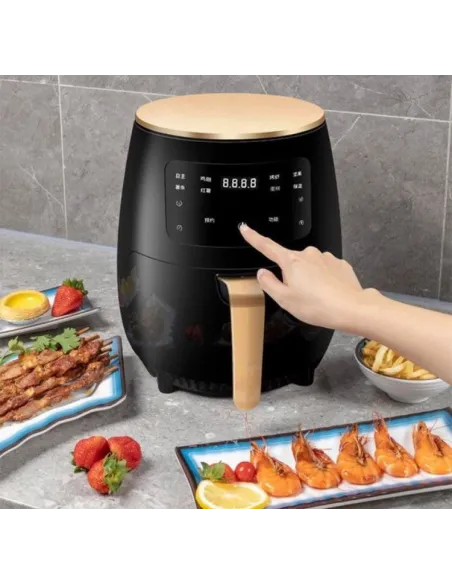 Friteuza fara ulei cu aer cald, Air Fryer 2400 w functie de coacere, prajire 6L + set hartie pentru Air Fryer CADOU