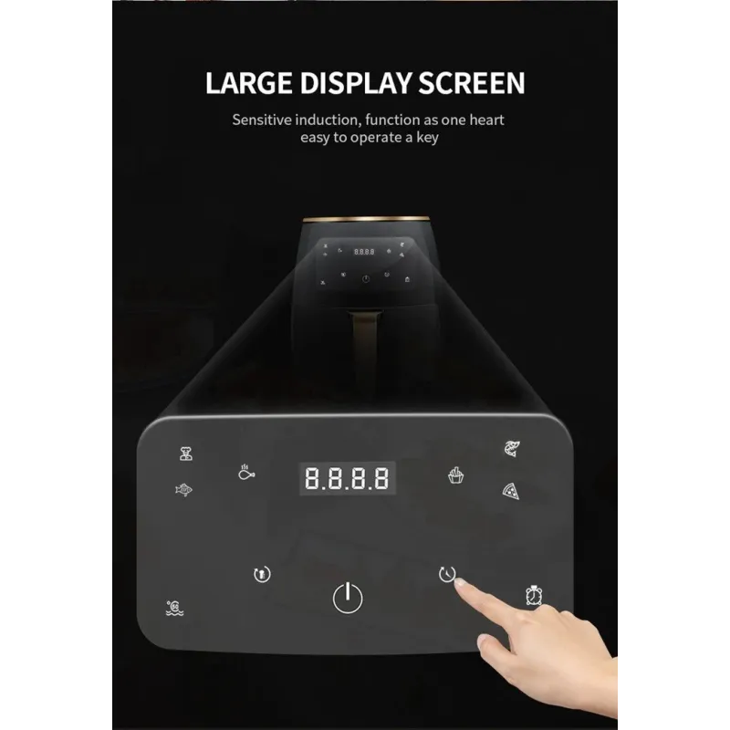 Friteuza fara ulei cu aer cald, Air Fryer 2400 w functie de coacere, prajire 6L + set hartie pentru Air Fryer CADOU