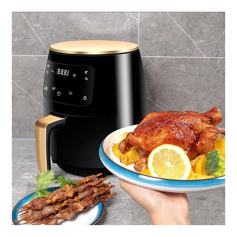 Friteuza fara ulei cu aer cald, Air Fryer 2400 w functie de coacere, prajire 6L + set hartie pentru Air Fryer CADOU