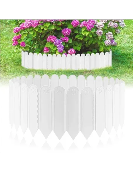 Set 12 bucati gard decorativ pentru gradina culoare alb 1.2m x 22cm