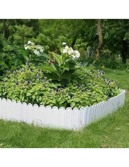 Set 12 bucati gard decorativ pentru gradina culoare alb 1.2m x 22cm
