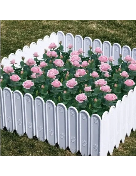 Set 12 bucati gard decorativ pentru gradina culoare alb 1.2m x 22cm