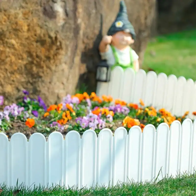 Set 12 bucati gard decorativ pentru gradina culoare alb 1.2m x 22cm