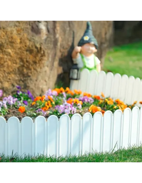 Set 12 bucati gard decorativ pentru gradina culoare alb 1.2m x 22cm