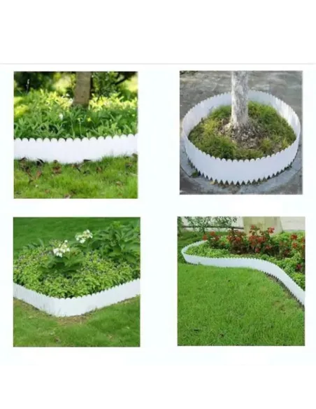 Set 12 bucati gard decorativ pentru gradina culoare alb 1.2m x 22cm