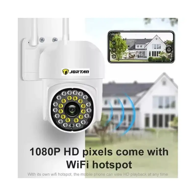 Set 4 camere supraveghere IP 360° Wi-Fi Jortan JT-8161QJ, vizualizare pe telefon, viziune nocturnă