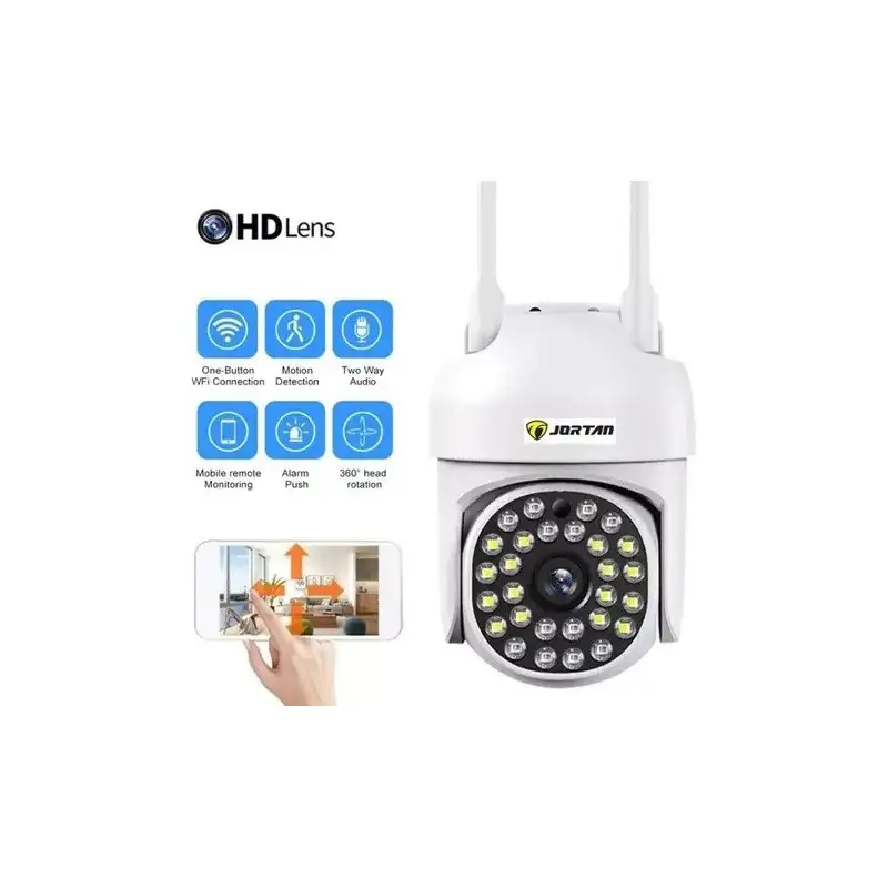 Set 4 camere supraveghere IP 360° Wi-Fi Jortan JT-8161QJ, vizualizare pe telefon, viziune nocturnă