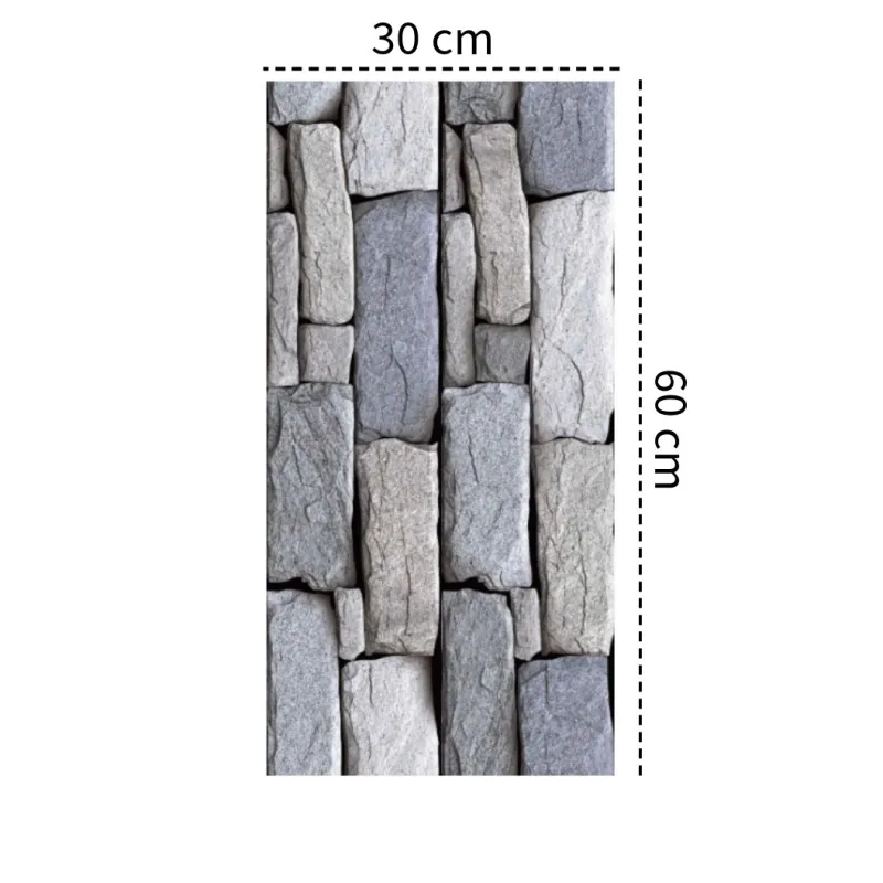 Set 10 x tapet autoadeziv decorativ 30x60 model caramida gri