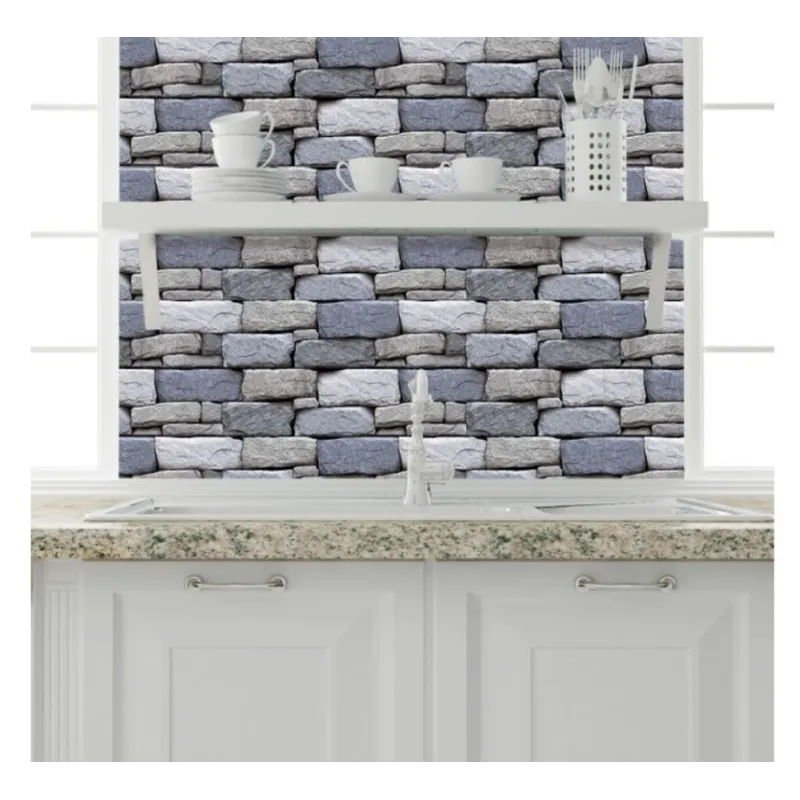 Set 10 x tapet autoadeziv decorativ 30x60 model caramida gri