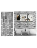Set 10 x tapet autoadeziv decorativ 30x60 model caramida gri-alb