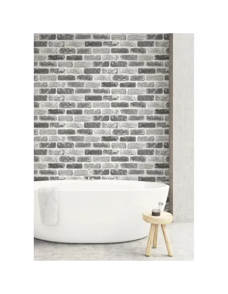 Set 10 x tapet autoadeziv decorativ 30x60 model caramida gri-alb