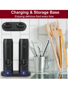 Set 2 x Rasnita electrica cu indicator led pentru sare,piper,alte condimente 2