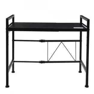 Raft metalic negru, etajera ajustabila 40-60 x 36.5 x 45 cm 2