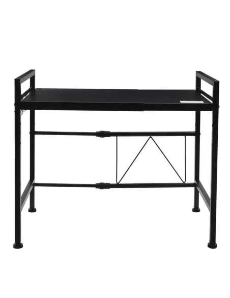 Raft metalic negru, etajera ajustabila 40-60 x 36.5 x 45 cm