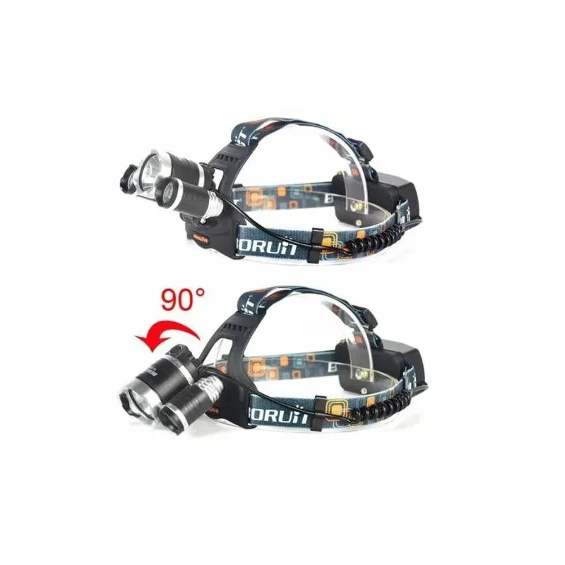 Lanterna de cap 3 x Led Cree XML, T6, frontala