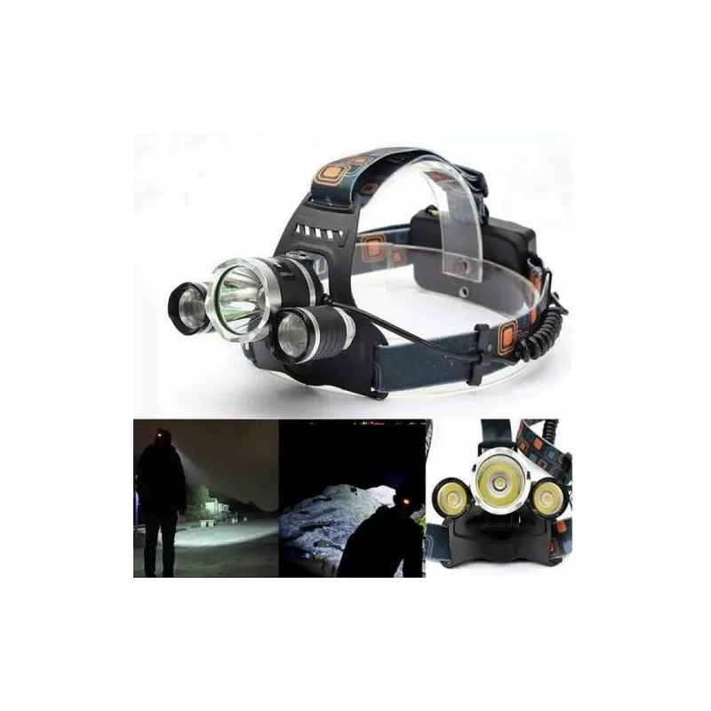 Lanterna de cap 3 x Led Cree XML, T6, frontala