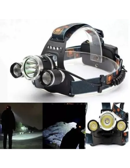 Lanterna de cap 3 x Led Cree XML, T6, frontala