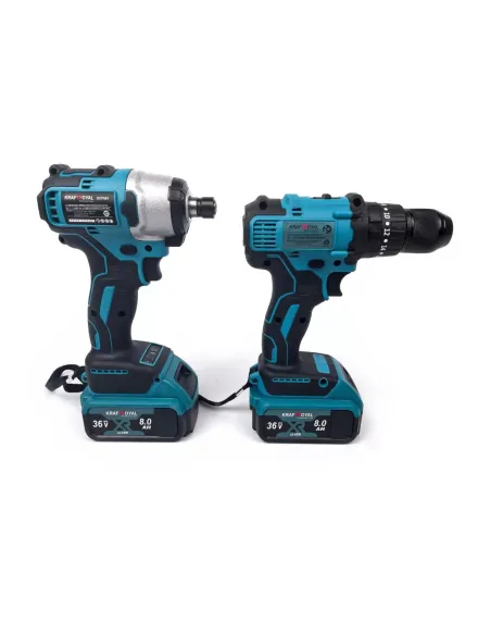 Set Bormasina de impact si masina de insurubat, 2 acumulatori, 36V,10A, KRAFT ROYAL