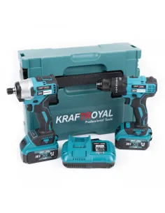 Set Bormasina de impact si masina de insurubat, 2 acumulatori, 36V,10A, KRAFT ROYAL 2