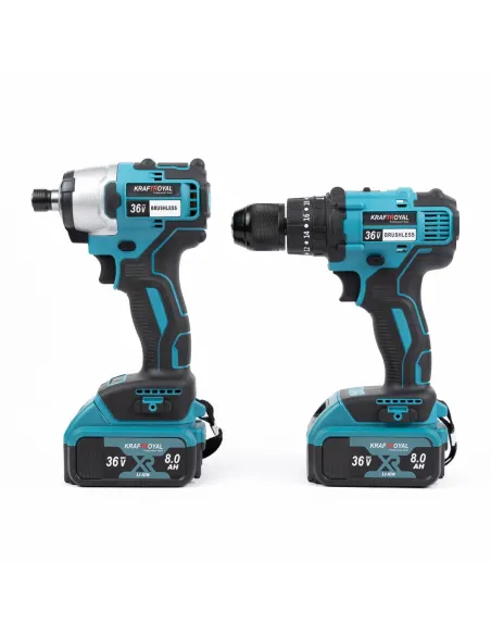 Set Bormasina de impact si masina de insurubat, 2 acumulatori, 36V,10A, KRAFT ROYAL