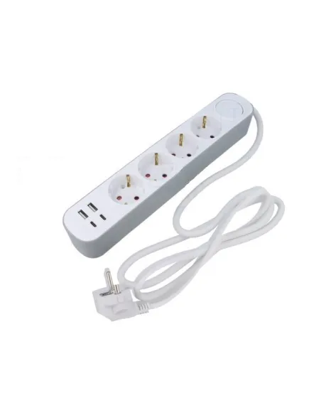 Prelungitor 4 prize, 2 porturi USB si 2 Type-C, 2m , Jortan