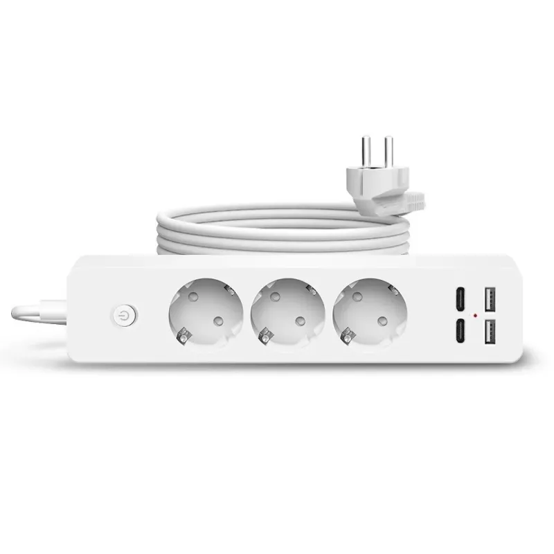 Prelungitor 3 prize, 2 porturi USB si 2 Type-C, 2m , Jortan