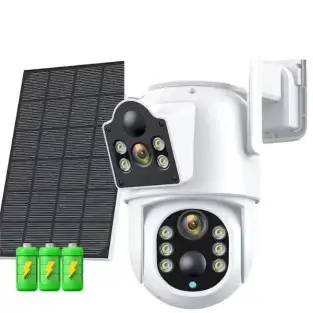 Camera de supraveghere duala, cu panou solar si Wi-Fi, rotativa, Jortan 8699 + Card 32 GB 2