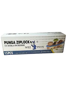 Set 15 pungi Ziplock, inchidere dubla,180X210MM