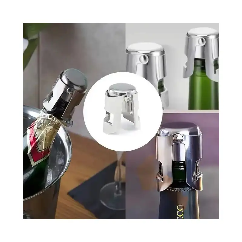 4 x Dop Reutilizabil Otel inoxidabil pentru șampanie și vin roșu