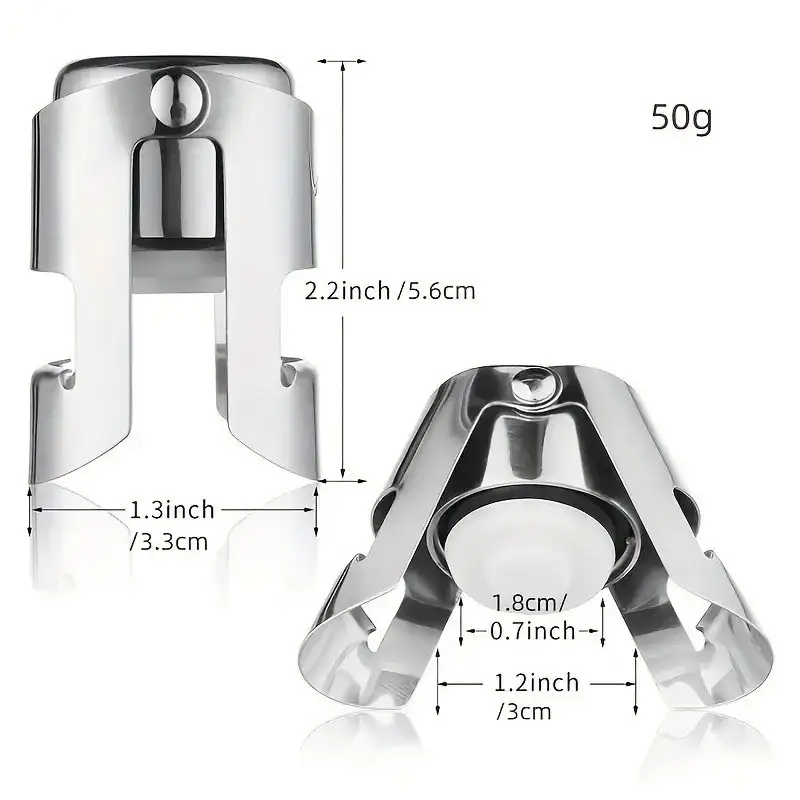4 x Dop Reutilizabil Otel inoxidabil pentru șampanie și vin roșu