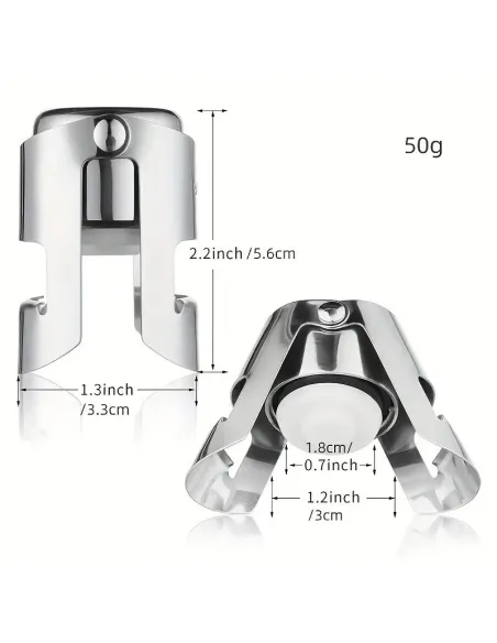 4 x Dop Reutilizabil Otel inoxidabil pentru șampanie și vin roșu