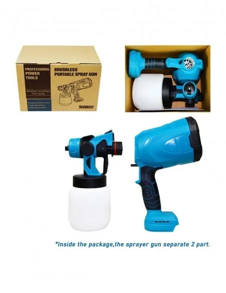 Pistol de vopsit 24V cu 2 acumulatori,rezervor 800 ML, putere 650 ML/ min