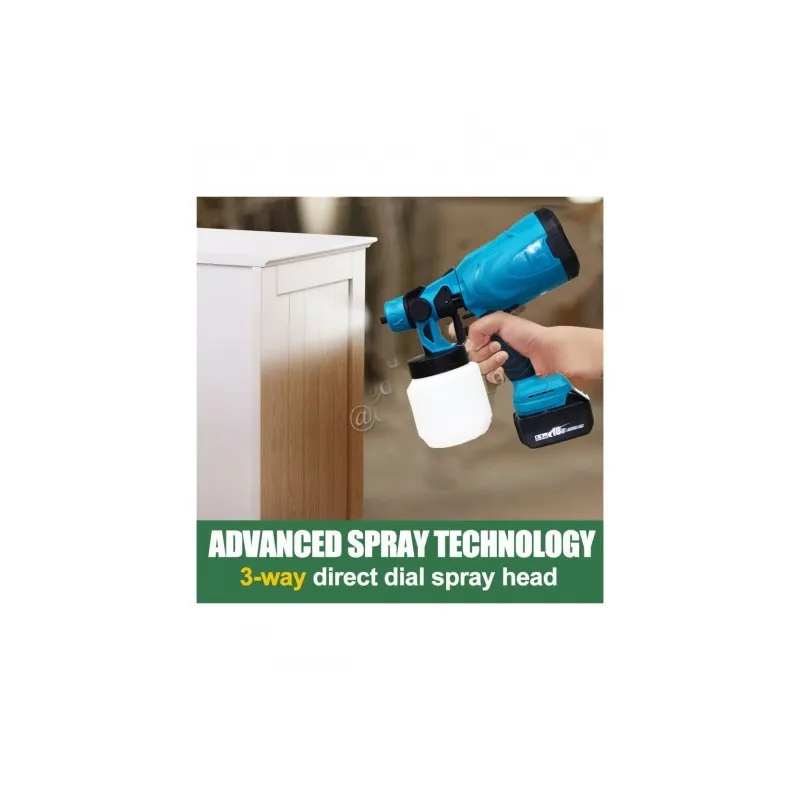 Pistol de vopsit 24V cu 2 acumulatori,rezervor 800 ML, putere 650 ML/ min