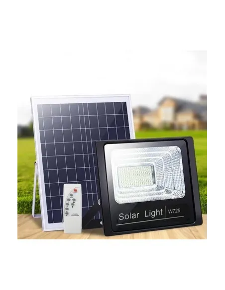 Proiector solar cu panou,  Jortan, 50W/100W/ 200W/ 500W cu telecomanda inclusa si senzor de lumina