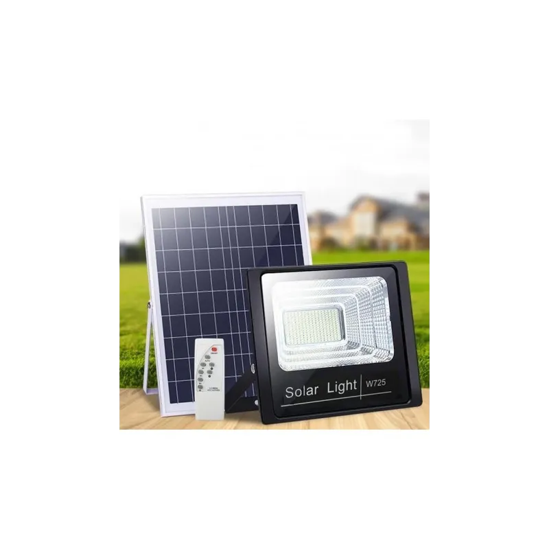 Proiector solar cu panou,  Jortan, 50W/100W/ 200W/ 500W cu telecomanda inclusa si senzor de lumina