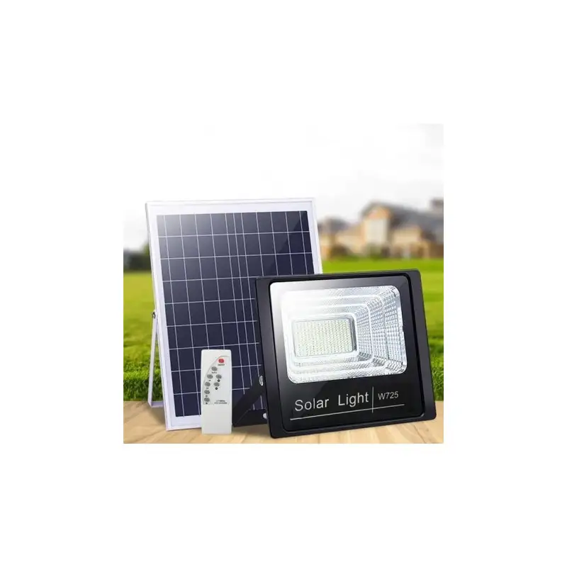 Proiector solar cu panou, Jortan, 50W/100W/ 200W/ 500W cu telecomanda inclusa si senzor de lumina