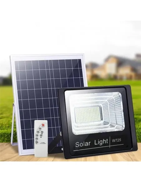 Proiector solar cu panou,  Jortan, 50W/100W/ 200W/ 500W cu telecomanda inclusa si senzor de lumina