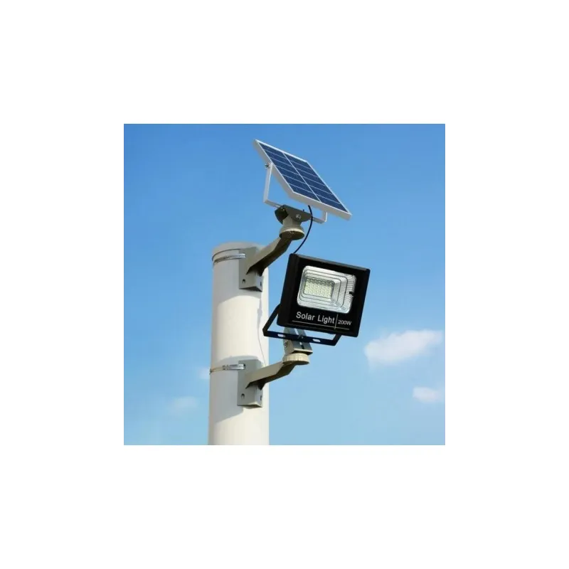 Proiector solar cu panou,  Jortan, 50W/100W/ 200W/ 500W cu telecomanda inclusa si senzor de lumina