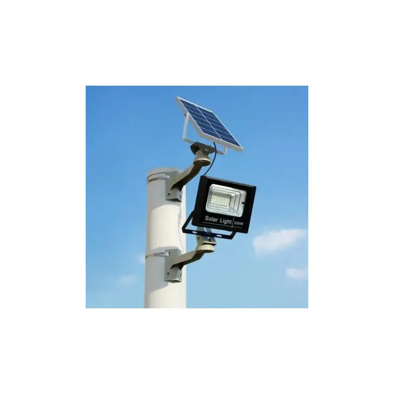 Proiector solar cu panou, Jortan, 50W/100W/ 200W/ 500W cu telecomanda inclusa si senzor de lumina