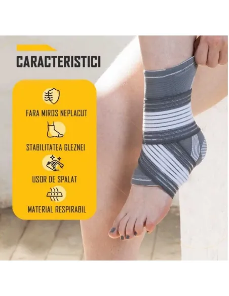 Glezniera, bandaj elastic, cu manson de compresie unisex