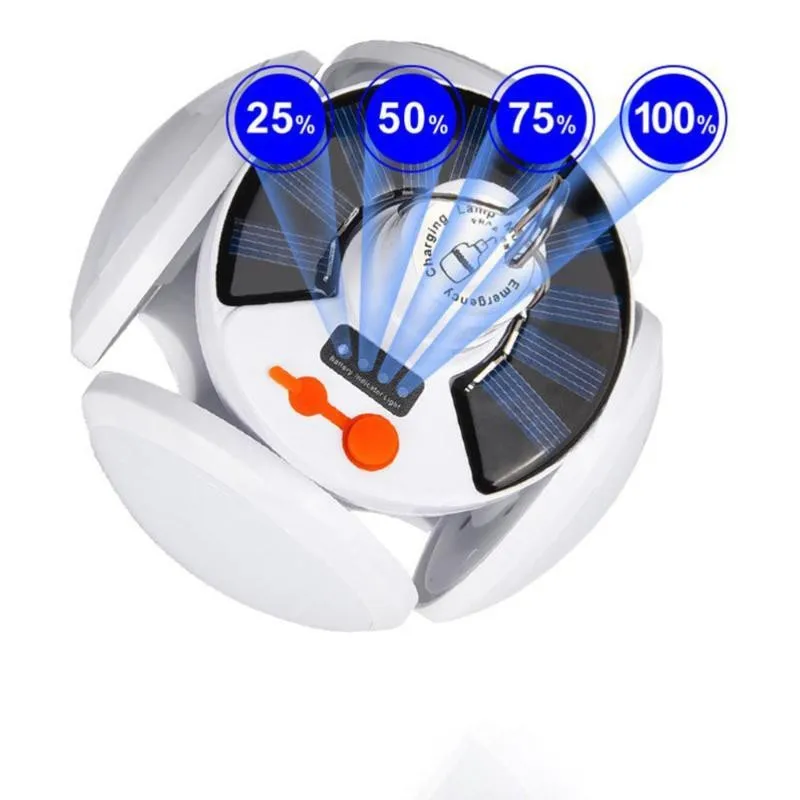 Lampa solara, pliabila, prindere carlig cu 5 moduri de iluminare culoare alb