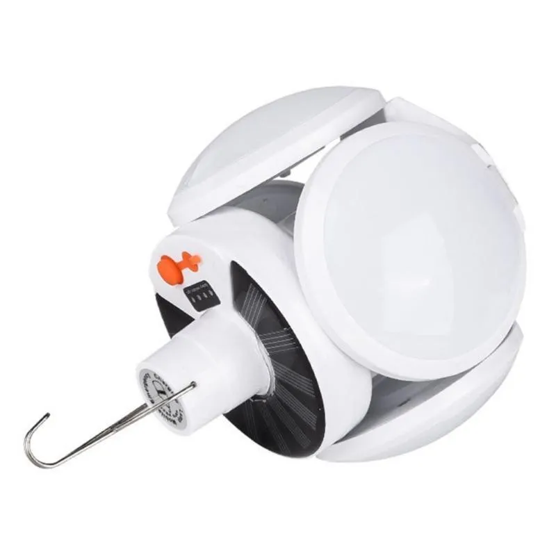 Lampa solara, pliabila, prindere carlig cu 5 moduri de iluminare culoare alb